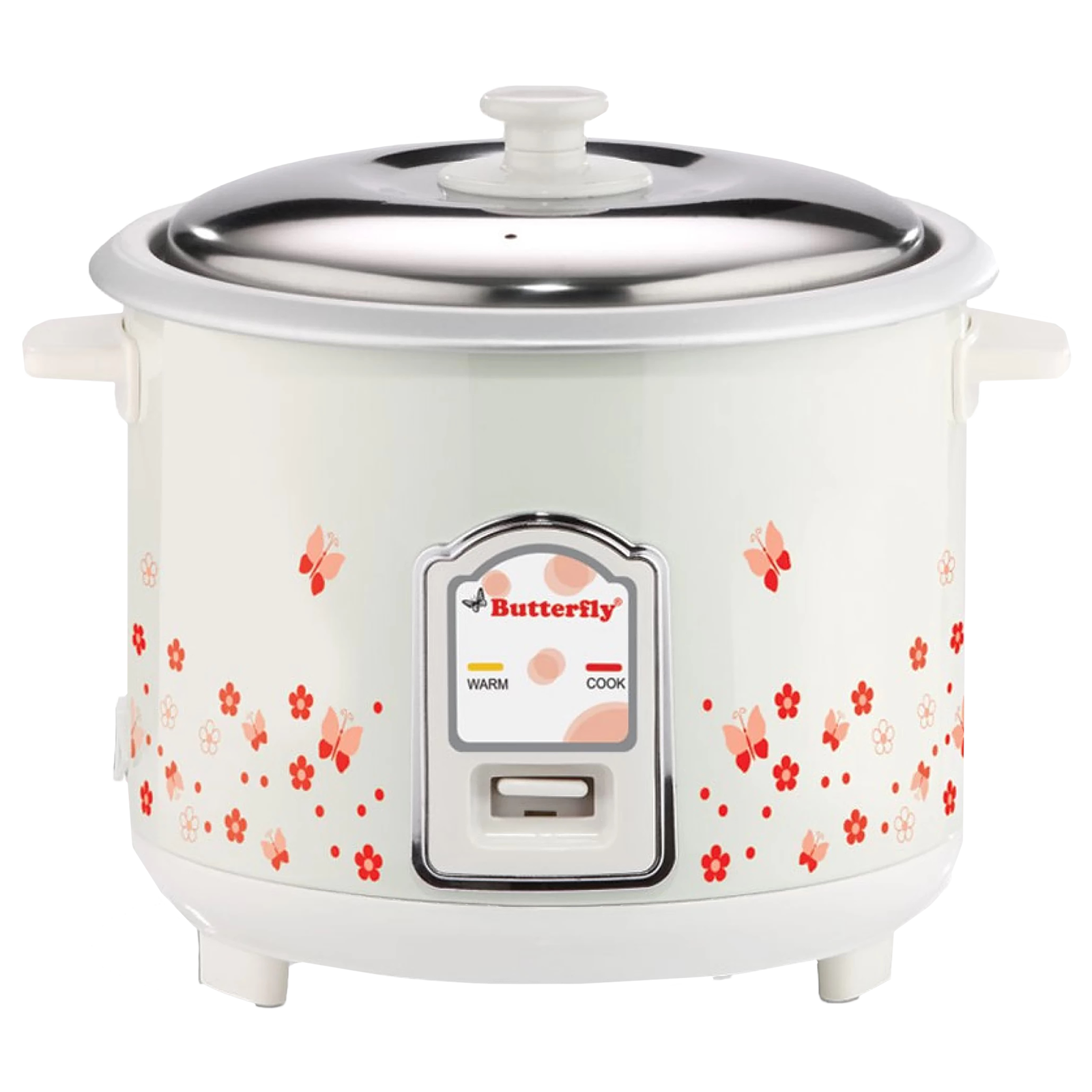 Butterfly Blossom 1.8 Litre Electric Rice Cooker with Cool Touch Body White